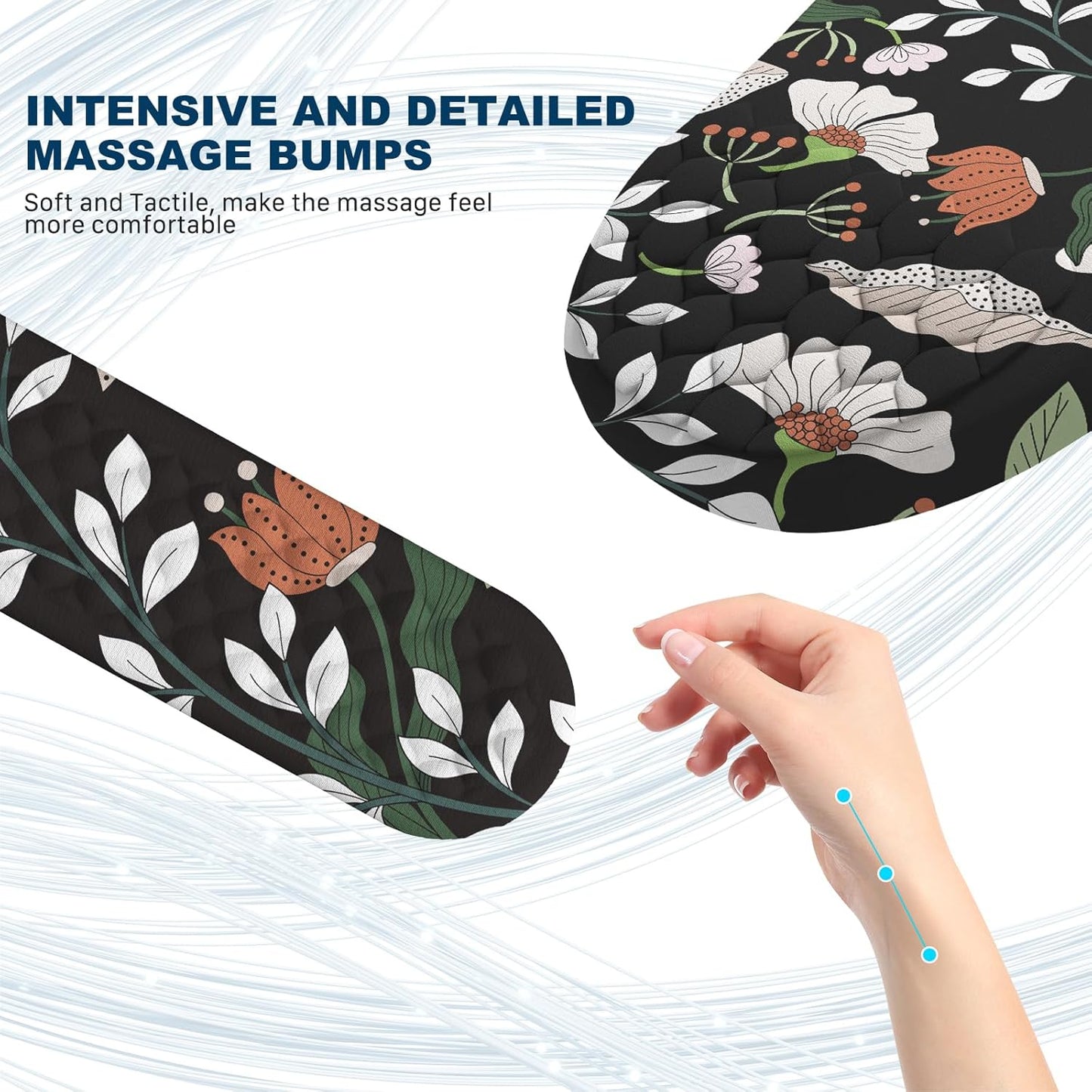 Ergonomic Mouse Pad and Keyboard Wrist Rest with Massage Design, Space-Saving Mouse Pad Wrist Support, Memory Foam Wrist Rest with Non-Slip PU Base for Computer Desk, Black