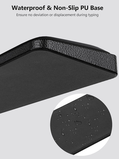 TopMade Upgraded Wider Wrist Rest Set, Soft Memory Foam Keyboard Hand Rest Pad, Computer Ergonomic Keyboard Mouse Wrist Support for Typing Pain Relief, Comfort for Office, Gaming, Study, Black