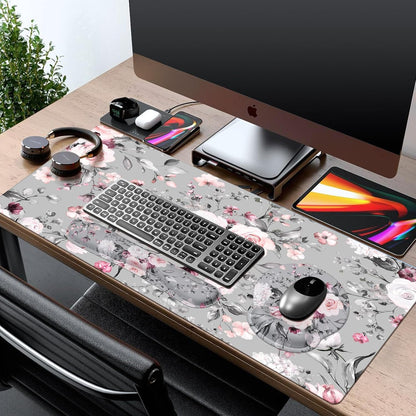 iCasso Desk Mat, Gaming Mouse Pad Wrist Support Set,4in1 XXL Large Mousepad + Keyboard Wrist Rest+Mouse Wrist Rest+Coaster Set with Ergonomic Design for Home Office Table Computer-Penoy
