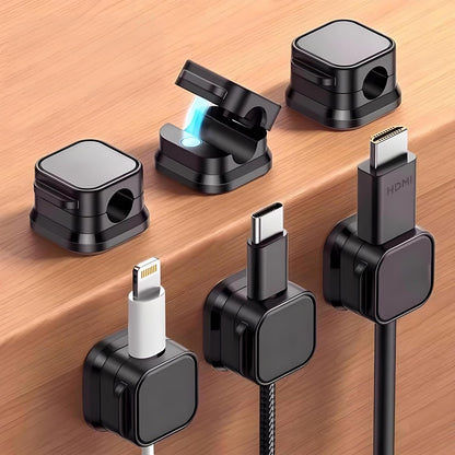 12Pack Spring Cord Organizer,Magnetic Cable Clips, Cable Management, Office Desk Accessories, Cord Organizer, Cable Smooth Adjustable,for Desk, Wall, Car, Home Office, Phone Cable Management (White)