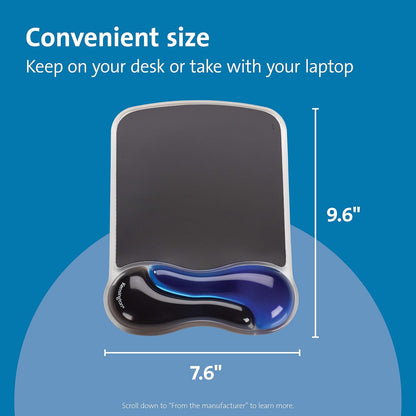 Kensington Duo Gel Mouse & Keyboard Wrist Rest Bundle Set, Ergonomic Keyboard and Mouse Pad With Wrist Support, Keyboard Wrist Rest, Computer Keyboard Pad, Cooling Gel, Non-Skid Backing, Blue K52920WW