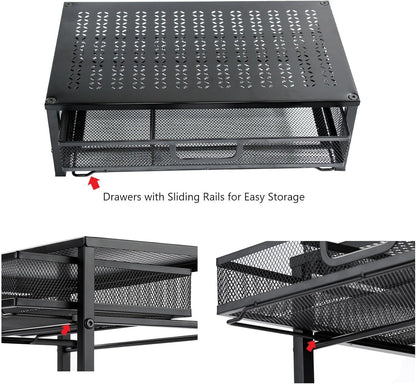 Metal Computer Stand for Desk,Monitor Riser with Drawer ,Desktop Stand for Laptop,Printer and Monitor,Black
