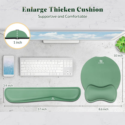 Gimars Upgrade Enlarge Superfine Fibre Soft Smooth Gel Ergonomic Mouse Pad Wrist Support and Keyboard Wrist Rest for Computer, Laptop, Mac, Gaming and Office, Durable, Comfortable and Pain Relief