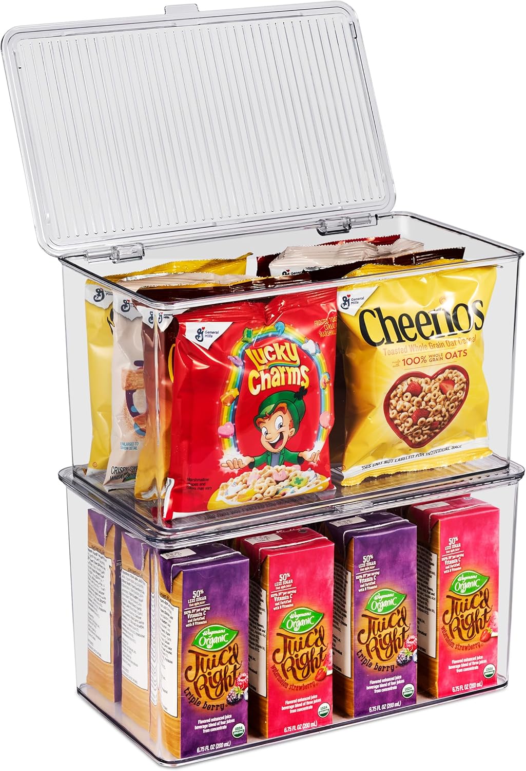 Sorbus Fridge Organizer & Pantry Storage with Lids- Clear Plastic Freezer Organizer Bins- MultiPurpose & Versatile Stackable Cabinet Organizers- Cosmetics,Office Supplies,Food Snack Organizers- 2 Pack