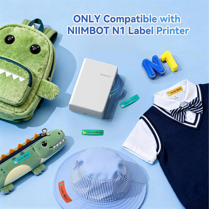NIIMBOT Thermal Transfer Cable Labels 0.49" x 4.29", Only for N1(B18) Label Maker, PET Material, Waterproof and High-Temperature Resistance, Long Storage Time, 1 Roll of 60, Yellow
