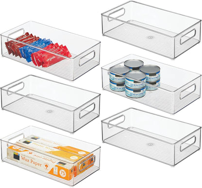 iDesign Stackable Fridge Bin - Storage Bin for Freezer or Pantry, Set of 2, Clear, Made in USA