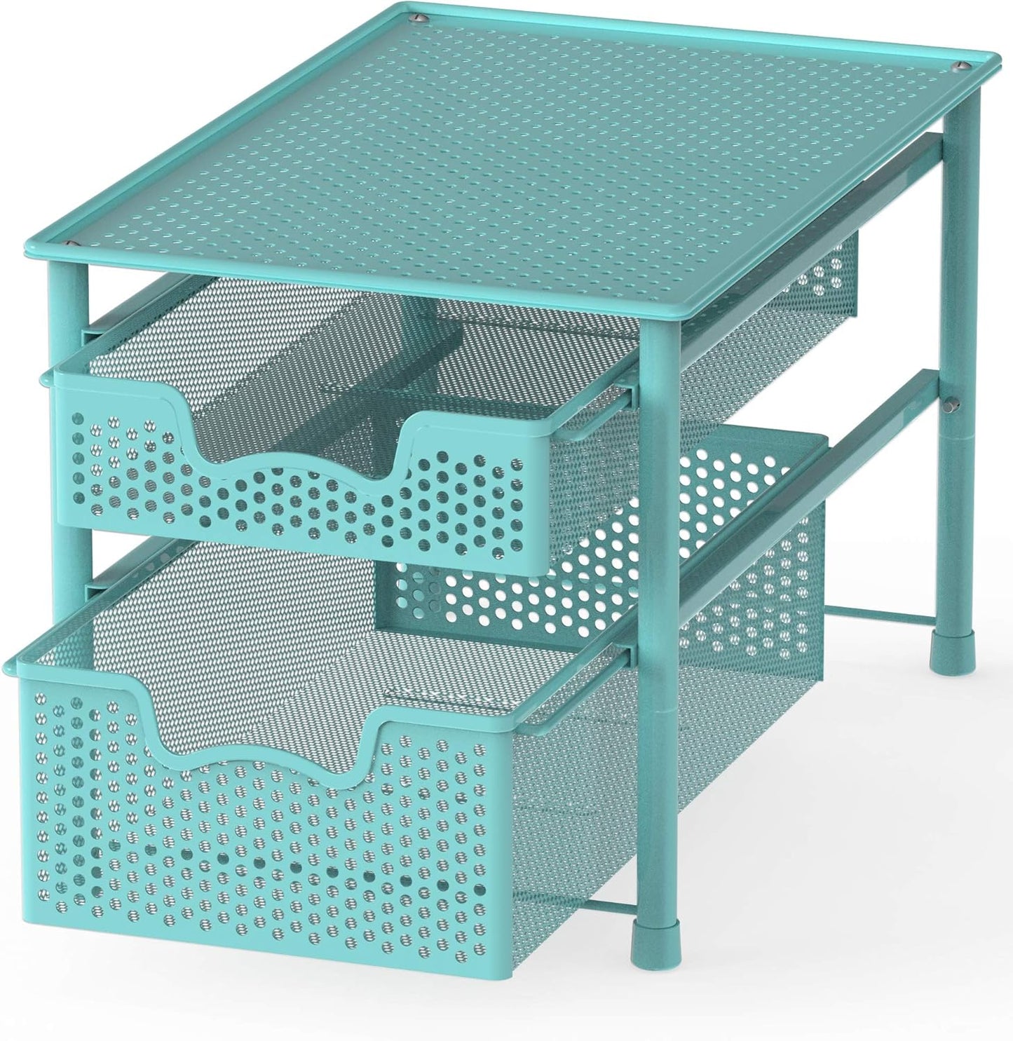 Simple Houseware Stackable 3 Tier Sliding Basket Organizer Drawer, Silver