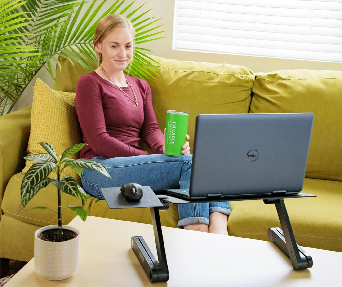 Uncaged Ergonomics WorkEZ Adjustable Laptop Stand for Desk, Laptop Stand Adjustable Height, Foldable Aluminum Cooling Computer Holder & Riser for Desk Bed, White, XL