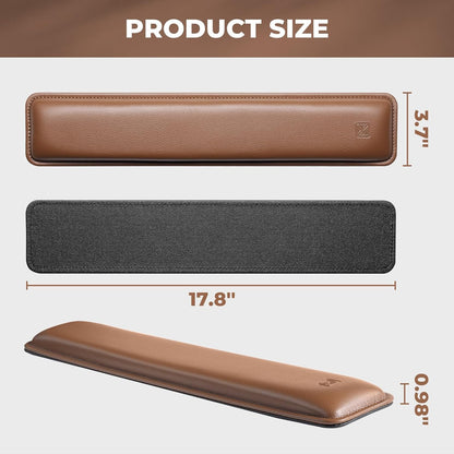 GLENCREAG Ergonomic Keyboard Wrist Rest - PU Leather Cushioned Support for Typing & Gaming, Comfortable Contoured Design for Wrist Pain Relief (Black)