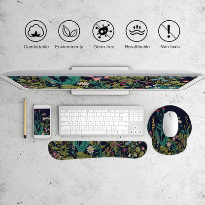 LATEEFAH Mouse Pad with Wrist Rest, 3-in-1 Gaming Mouse Pad, Keyboard Wrist Rest, Ergonomic Memory Foam Mousepad with Wrist Support for Computer Keyboard
