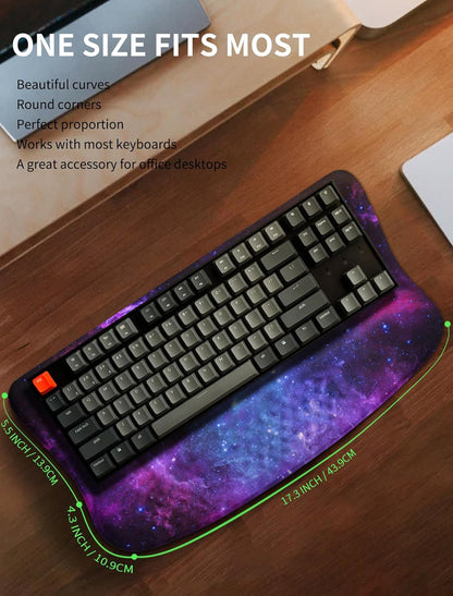 Ergonomic Wave Wrist Rest with Keyboard Stand, Cushioned Palm Rest, Comfortable Integrated Memory Foam for Natural Typing and Relieve Wrist Pain, Dark Night Black