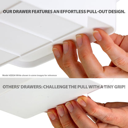 Officemate Large Self-Adhesive Under Desk Drawer, White, 12.5" x 10.75" x 1.875" (22556)