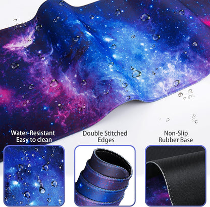 Desk Mat, Large Gaming Mouse Pad with Wrist Rest, 4in1 XXL Mousepad+Keyboard Wrist Rest+Mouse Pad Wrist Support+Cup Coaster Set Ergonomic Floral Computer Desk Arm Wrist for Decor Home Office Women