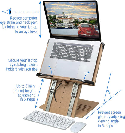 BS1500PRO Large Portable Height Adjustable Foldable Eye-Level Ergonomic Bookstand Holder for Reading Hands Free Large Thick Heavy College Textbooks Tablets Neck Pain Free