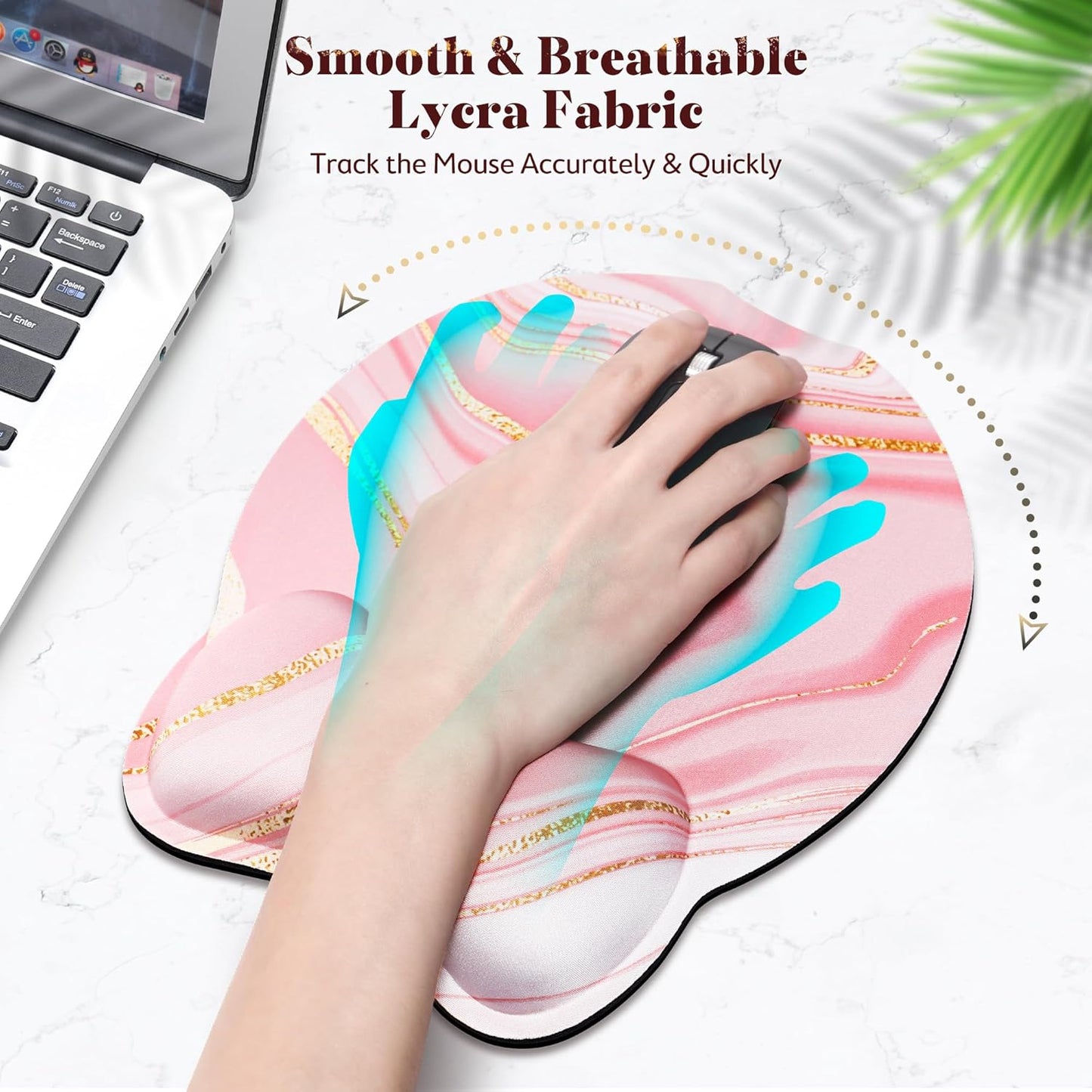 Gimars Upgrade Enlarge Superfine Fibre Soft Smooth Gel Ergonomic Mouse Pad Wrist Support and Keyboard Wrist Rest for Computer, Laptop, Mac, Gaming and Office, Durable, Comfortable and Pain Relief