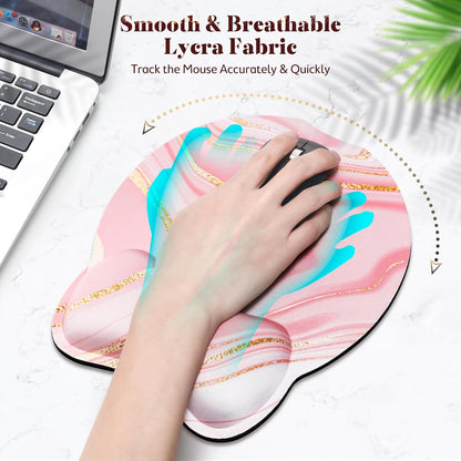 Gimars Upgrade Enlarge Superfine Fibre Soft Smooth Gel Ergonomic Mouse Pad Wrist Support and Keyboard Wrist Rest for Computer, Laptop, Mac, Gaming and Office, Durable, Comfortable and Pain Relief