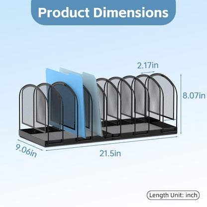 SUPEASY File Organizer for Desk, 5-Section Mesh Desk Organizer, Vertical File Holder Desktop Organizer File Sorter, File Folder Holder for Office Supplies, Black