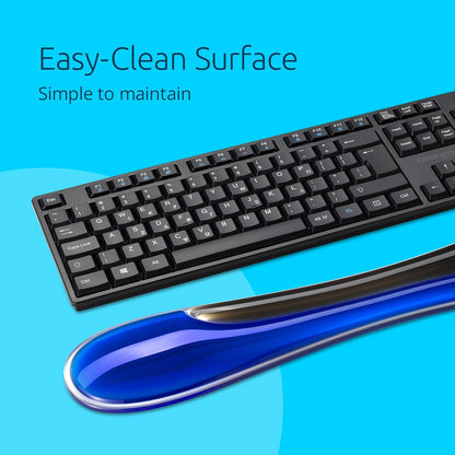 Kensington Slim Duo Gel Wrist Rest for Low Profile Keyboard, Wrist Pad for Keyboard, Ergonomic Wrist Pad for Computer, Non-Skid Computer Pad with Wrist Support, Blue K62441WW, 19" x 3.7"x 0.7”