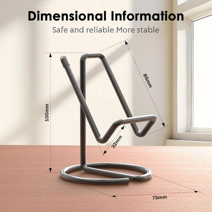 Metal Cell Phone Stand for Desk, Cute One-Piece Phone Holder, Stable Desktop Display Dock for iPhone, iPad, Samsung, Tablets & All Mobile Phones, Gold