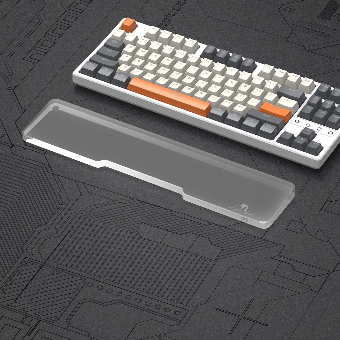 SELORSS Acrylic Keyboard Wrist Rest 98-Key Mechanical Keyboards Ergonomic Palm Rest for Computer Keyboard,Anti-Slip Base,Wrist Pad for Laptop,Office & Home-Easy Typing