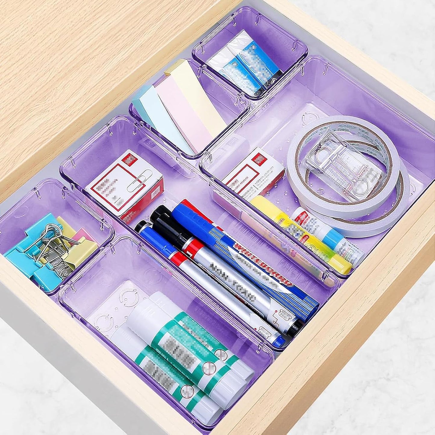 StorMiracle 16 PCS Drawer Organizer Set, 5 Varied Size Bathroom and kitchen Drawer cabinet organizer Trays, Clear Storage Bins for Makeup, Jewelry, Utensils and Gadgets