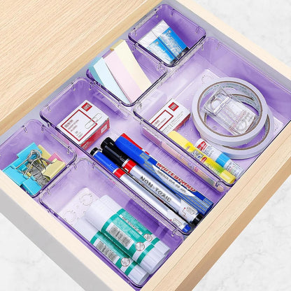 StorMiracle 16 PCS Drawer Organizer Set, 5 Varied Size Bathroom and kitchen Drawer cabinet organizer Trays, Clear Storage Bins for Makeup, Jewelry, Utensils and Gadgets