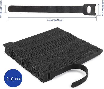 Nettbe 60 PCS 6 Inches Reusable Cable Ties, Adjustable Cord Straps Wire Organizer Cord Wrap and Hook Loop Cable Management