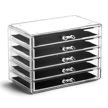 BINO THE MANHATTAN SERIES Acrylic Makeup Drawer Organizer- 3 Drawer Small | Clear Beauty Organizers and Storage| Cosmetic & Makeup Drawer| Home Organization| Jewelry & Vanity Accessories Drawer