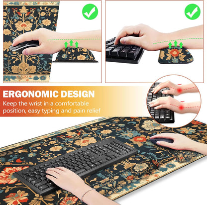 ArtSo Upgraded Wrist Rest Support for Mouse Pad & Keyboard, Ergonomic Gel Mousepad Non-Slip Rubber Base Home,Office Pain Relief, Easy Typing Cushion Neoprene, Soft Memory Foam, Purple Heart Butterfly