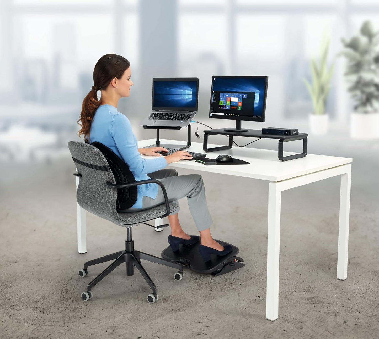 Kensington SmartFit Extra Wide Monitor Stand, Adjustable Height, Ergonomic Design (K52797WW) Black