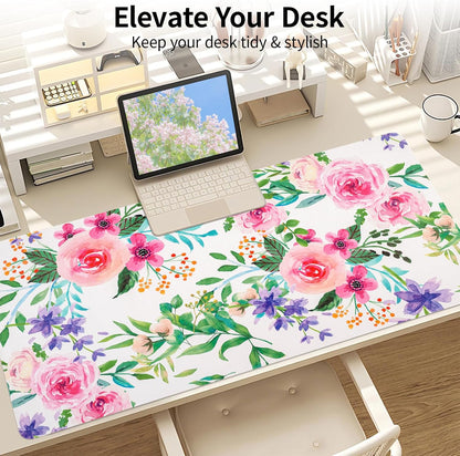 Wrist Rest for Computer Keyboard and Mouse, Ergonomic Design Wrist Support Pad for Keyboard, Soft Memory Foam Desk Pads Support Hand and Arm Easy Typing Pain Relief, 2 Piece Pad, Cream Pink