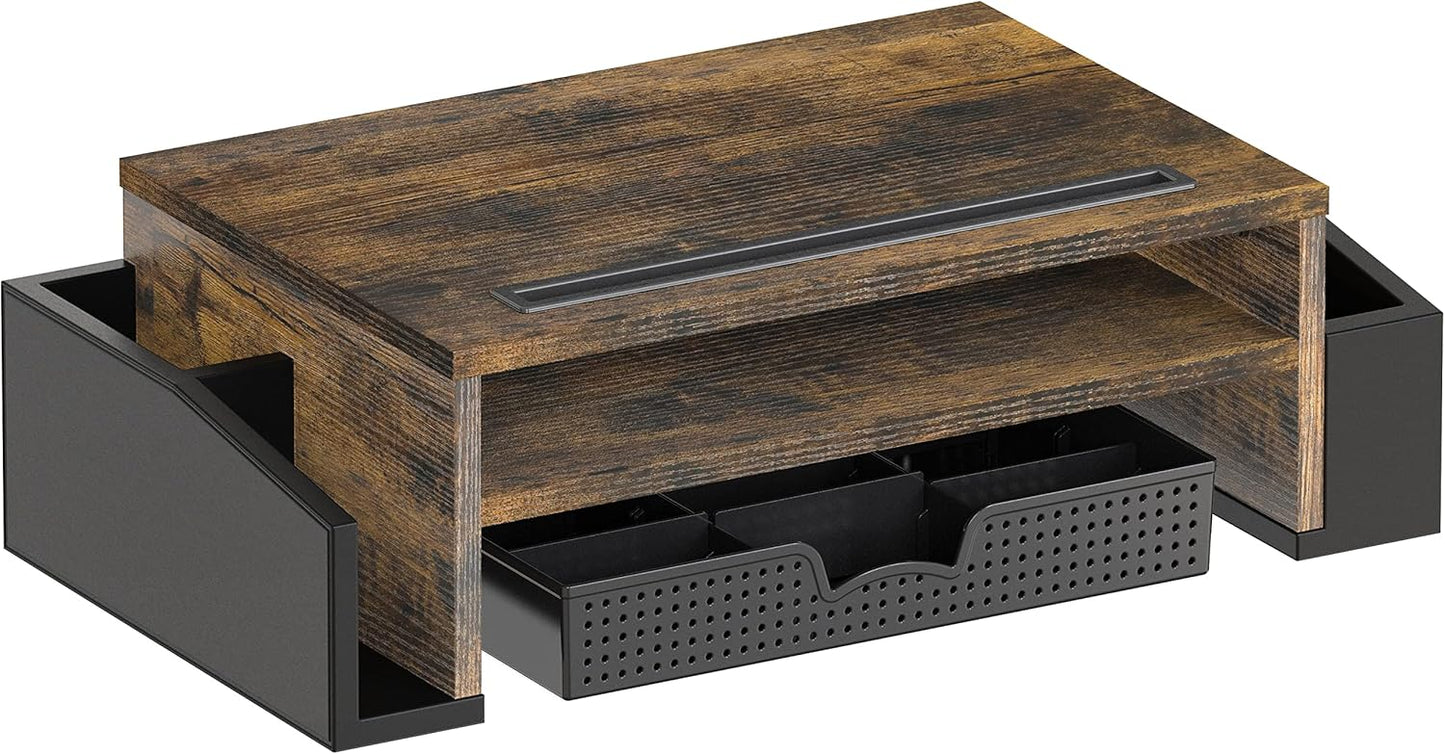 Simple Houseware Desk Monitor Stand Riser with Adjustable Organizer tray, Espresso
