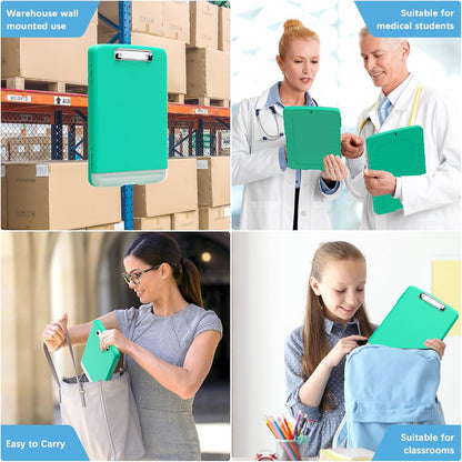 Hongri Clipboard with Storage with Pen Holder, Folder Nursing Clip Board 8.5 x 11 Foilo-Side Opening, High Capacity, Light Weight for Teachers, Classroom. Size 14 x 9.6 x 1.2 in(Pink)