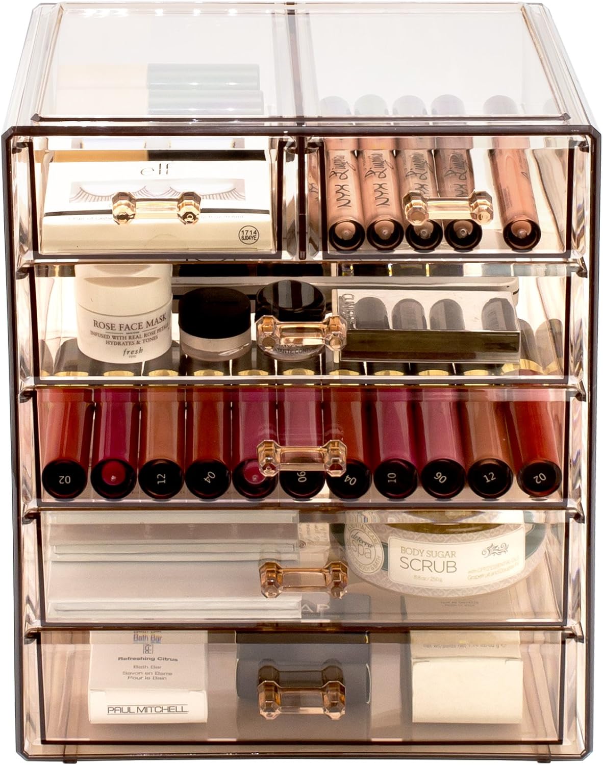 Sorbus Acrylic Makeup Organizer Set, 6-Drawer Vanity & Countertop Cosmetic Storage with Small & Wide Drawers, Clear Makeup Storage for Brushes, Lipsticks, Jewelry – Holiday Gift for Women & Teens