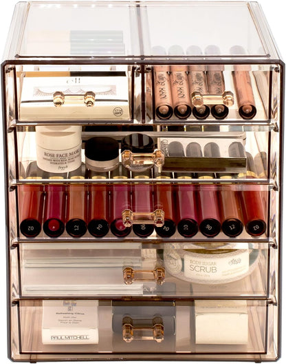 Sorbus Acrylic Makeup Organizer Set, 6-Drawer Vanity & Countertop Cosmetic Storage with Small & Wide Drawers, Clear Makeup Storage for Brushes, Lipsticks, Jewelry – Holiday Gift for Women & Teens