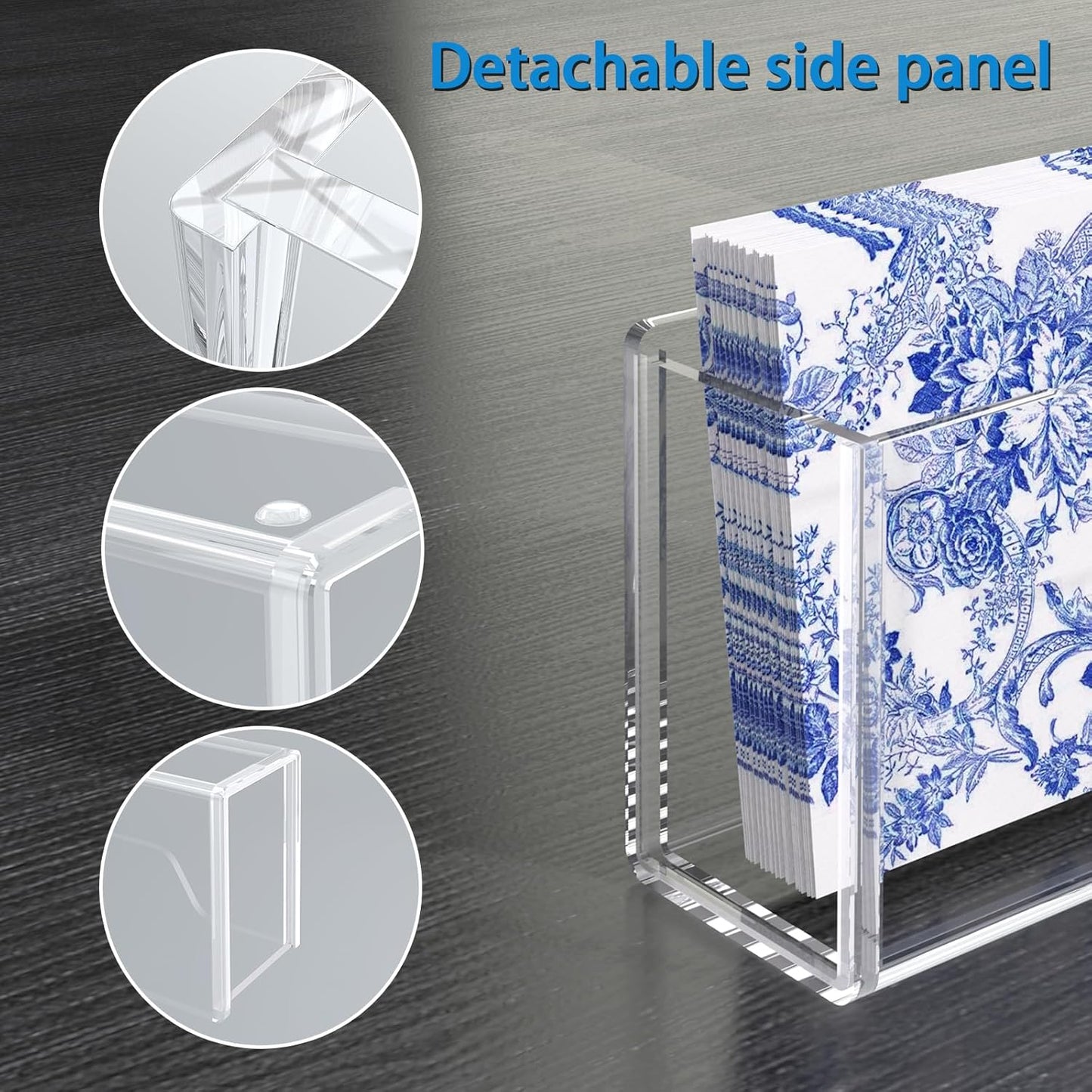 Transparent Acrylic Napkin Holder Clear Guest Paper Disposable Hand Towel Dispenser Tray Organizer For Table Home Kitchen Restaurant and Hotel Business