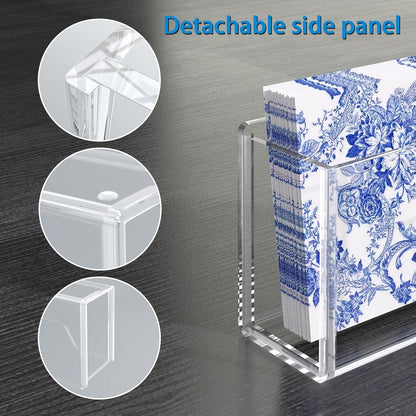 Transparent Acrylic Napkin Holder Clear Guest Paper Disposable Hand Towel Dispenser Tray Organizer For Table Home Kitchen Restaurant and Hotel Business