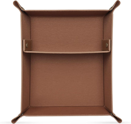 Londo Leather Tray Organizer - Practical Lightweight Water Resistant Computer Table Desk Storage Box for Wallets, Watches, Keys, Coins, Cell Phones and Office Equipment