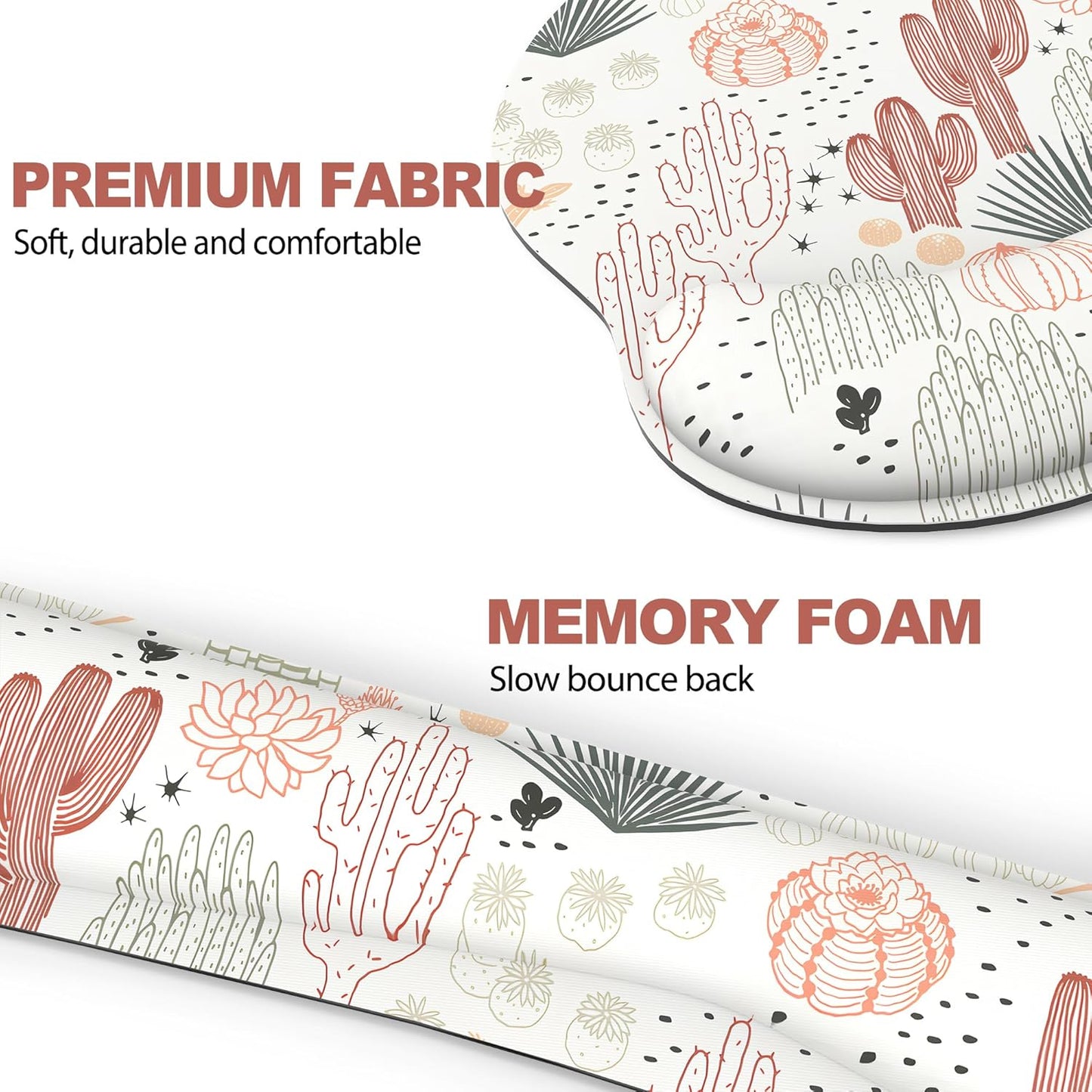Ergonomic Mouse Pad with Wrist Rest and Keyboard Wrist Rest, Memory Foam Wrist Rest for Computer Keyboard, Easy Typing, Pain Relief, Mouse Pad Wrist Support for Gaming,Office, Laptop, Black Flower