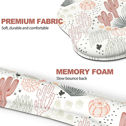 Ergonomic Mouse Pad with Wrist Rest and Keyboard Wrist Rest, Memory Foam Wrist Rest for Computer Keyboard, Easy Typing, Pain Relief, Mouse Pad Wrist Support for Gaming,Office, Laptop, Black Flower