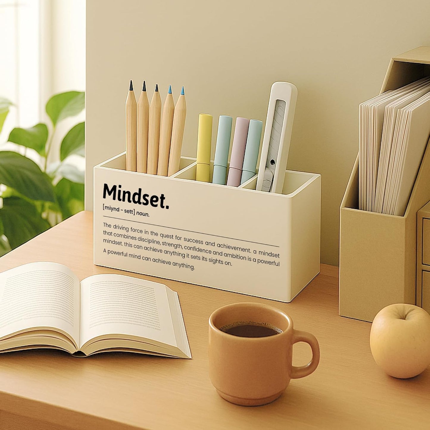 Boho Floral Mental Health Pen Holder for Desk, Special Education Classroom Must Haves, Inspirational Autism ADHD Awareness Pencil Holder for Classroom Therapy Office