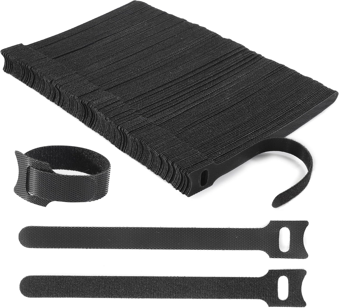 Nettbe 60 PCS 6 Inches Reusable Cable Ties, Adjustable Cord Straps Wire Organizer Cord Wrap and Hook Loop Cable Management