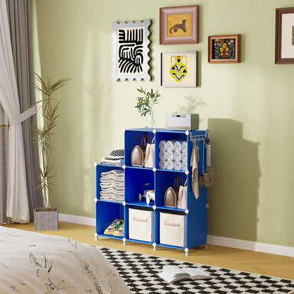 AWTATOS Cube Storage Organizer, 16 Cube Closet Organizer, Stackable Storage Cube Shelves, DIY Portable Closet Clothes Organizer Shelving for Bedroom, Closet, Wardrobe, Bathroom, White