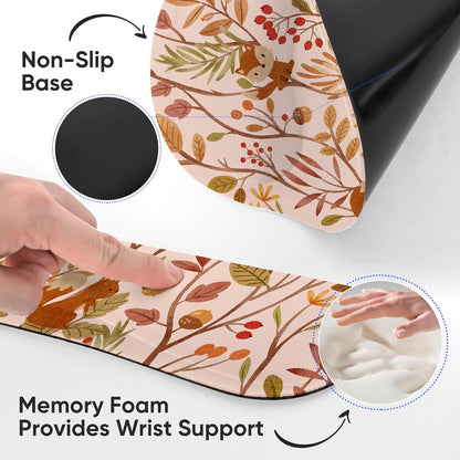 Ergonomic Keyboard Mouse Pad Wrist Rest Support Set for Laptop/Computer/Desktop,Memory Foam Hand Rest Wrist Cushion for Gaming/Office,Lightweight Comfortable & Pain Relief (Flowers)