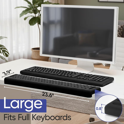 Keyboard Wrist Rest with Edge Protector - 11.8 Inch 2 Pack L Shaped Desk Pad - Ergonomic Memory Foam Wrist Support for Keyboard - for Office, Gaming, Computers and Laptops - Smooth Cover Cushion