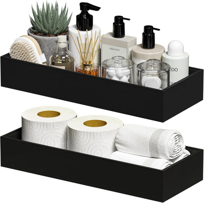 Kitchen Drawer Organizer Bins, Stackable Bamboo Drawer Organizer for Silverware, Flatware, Coffee Pod Organizer K Cup Holder for Countertop, 2 Pcs Coffee Station Organizer 12" x 6" x 2.5"