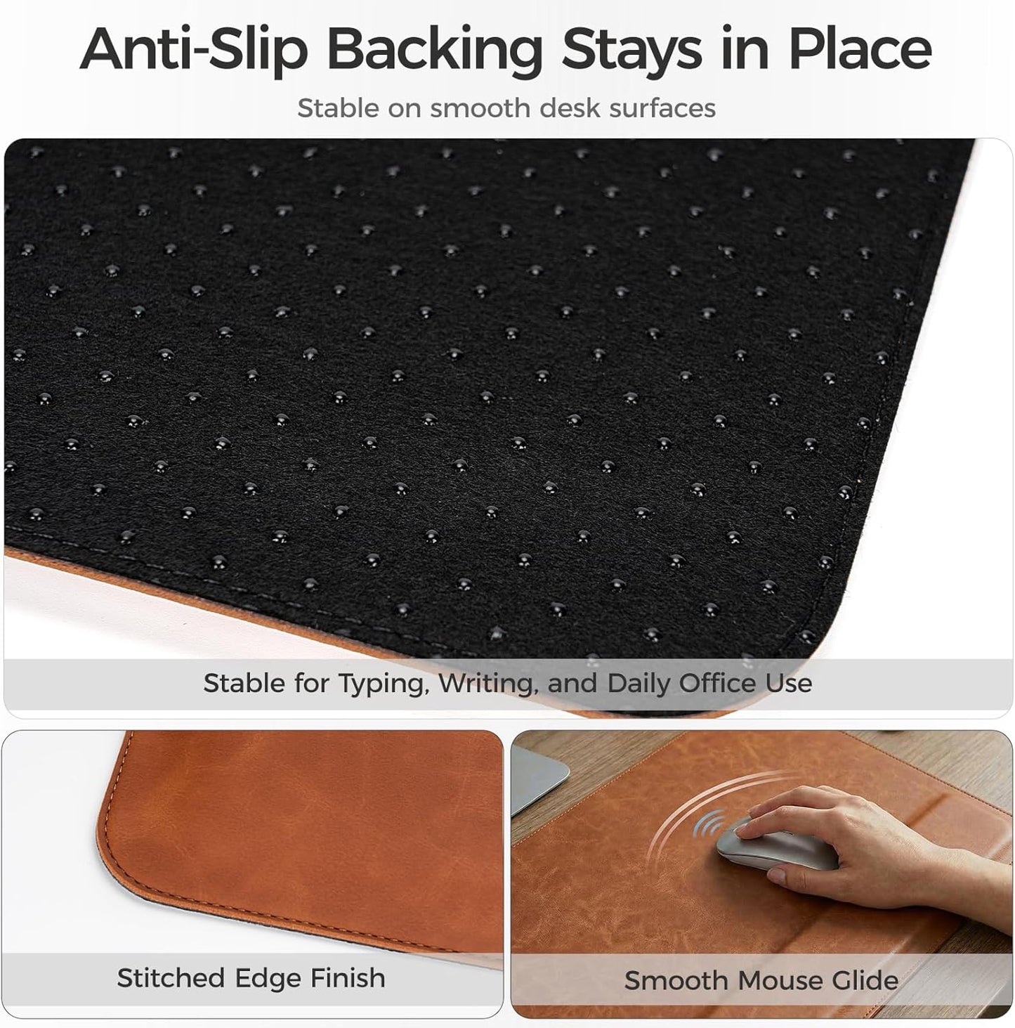 Magnetic Desk Mat System with Wrist Support 80×40cm, Premium Leather Desk Pad with Magnetic Accessories, Waterproof Non-Slip Desk Organizer for Office & Gaming
