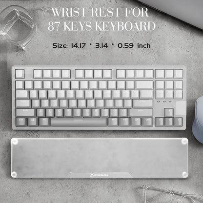 SELORSS Acrylic Keyboard Wrist Rest 98-Key Mechanical Keyboards Ergonomic Palm Rest for Computer Keyboard,Anti-Slip Base,Wrist Pad for Laptop,Office & Home-Easy Typing