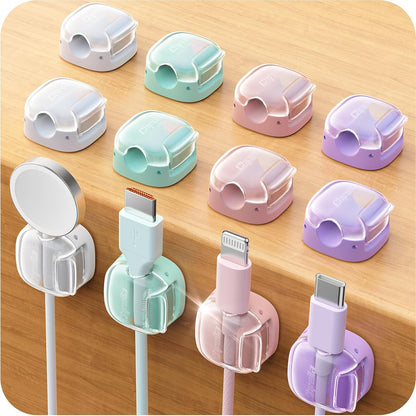 Cable Clips,8 Pack Cord Holder Cord Organizer [1s Lock & Strongest Adhesive] Spring Cord Clips Phone Charger Wire Desk Cable Management Nightstand Home Office School Decor Women Cute Desk Accessories