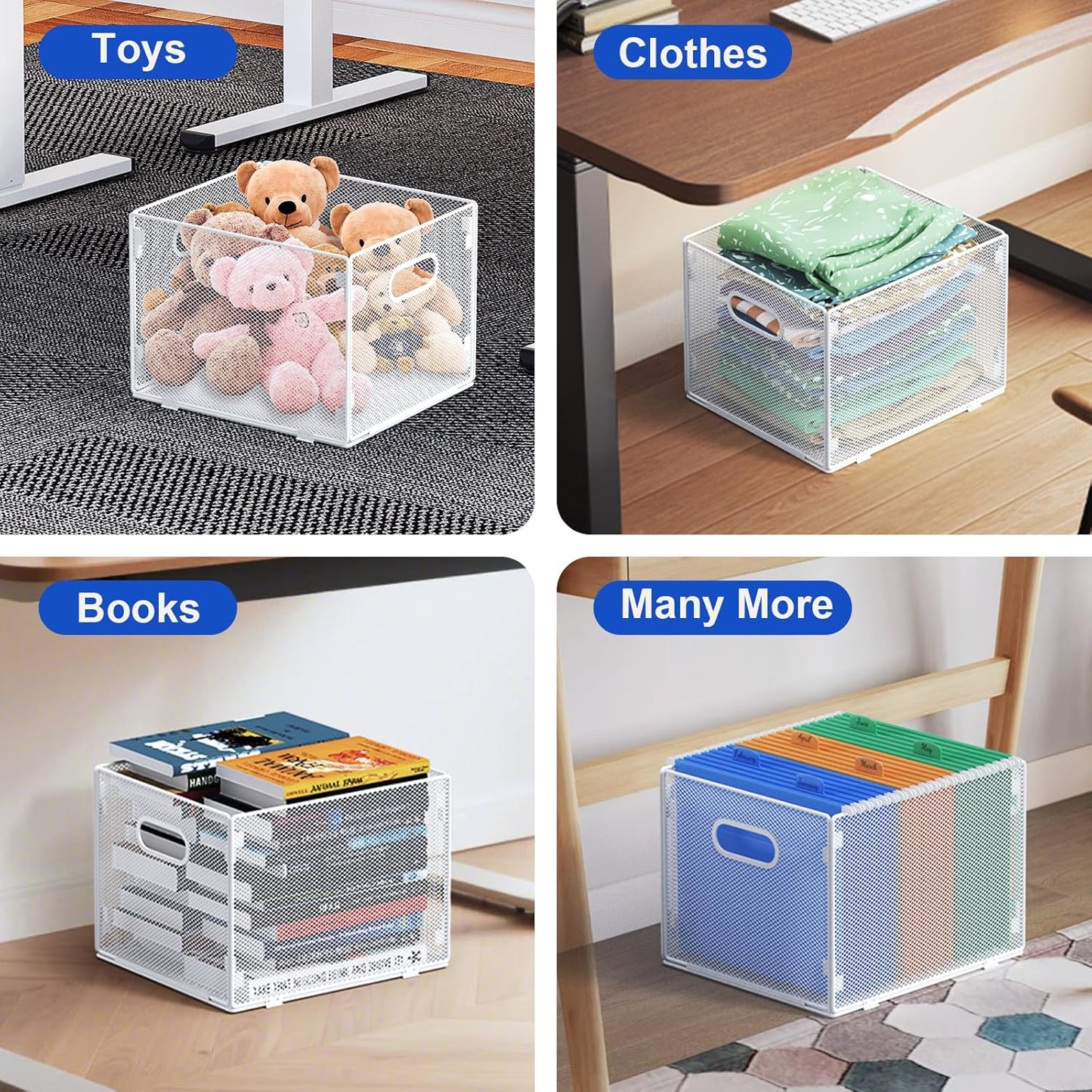 samstar Hanging File Organizer, Mesh File Folder Organizer File Crate File Cabinet Inserts Storage Box, Letter Size